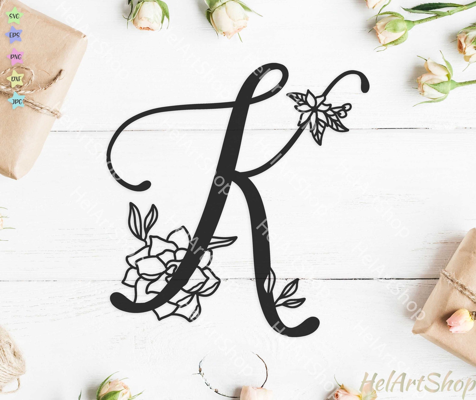 Letter K Svg Monogram Font Svg Cursive Svg Floral Alphabet Etsy My XXX Hot Girl
