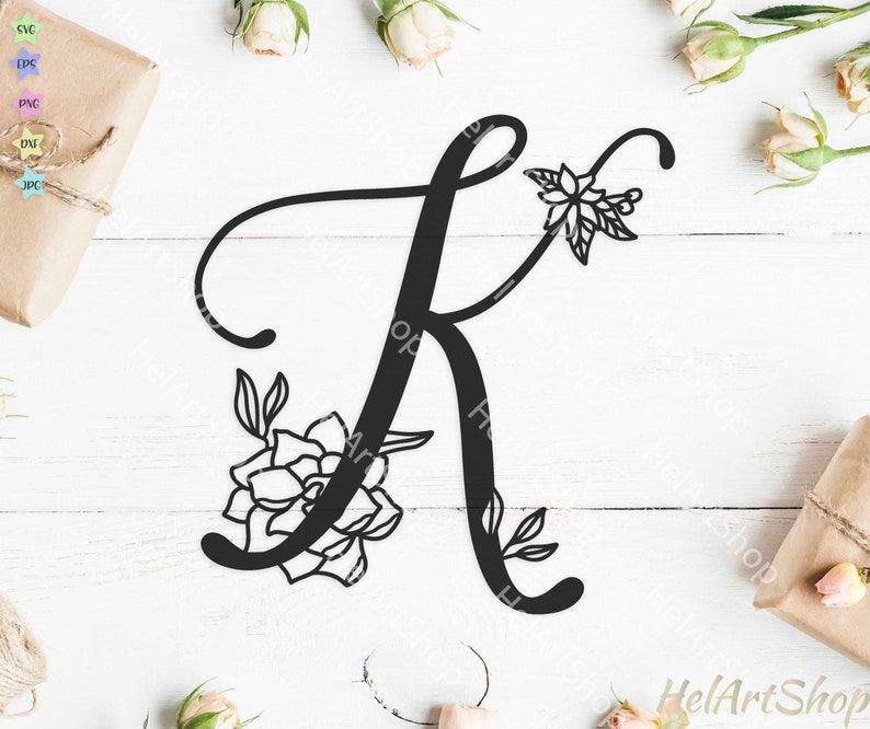 Download Letter K svg Monogram font svg Cursive svg Floral alphabet ...