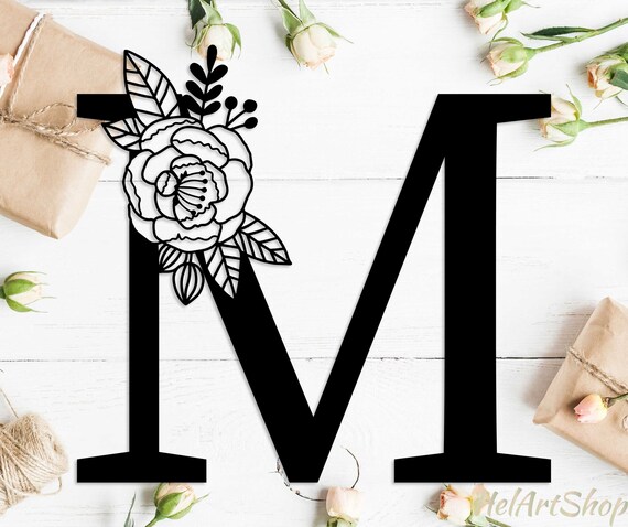 Download Floral Letter M Svg Floral Font Svg Floral Alphabet Svg Etsy