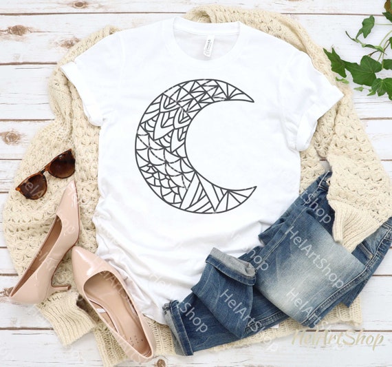 Download Mandala Moon Svg Moon Svg Cut File Half Moon Cutting File Etsy