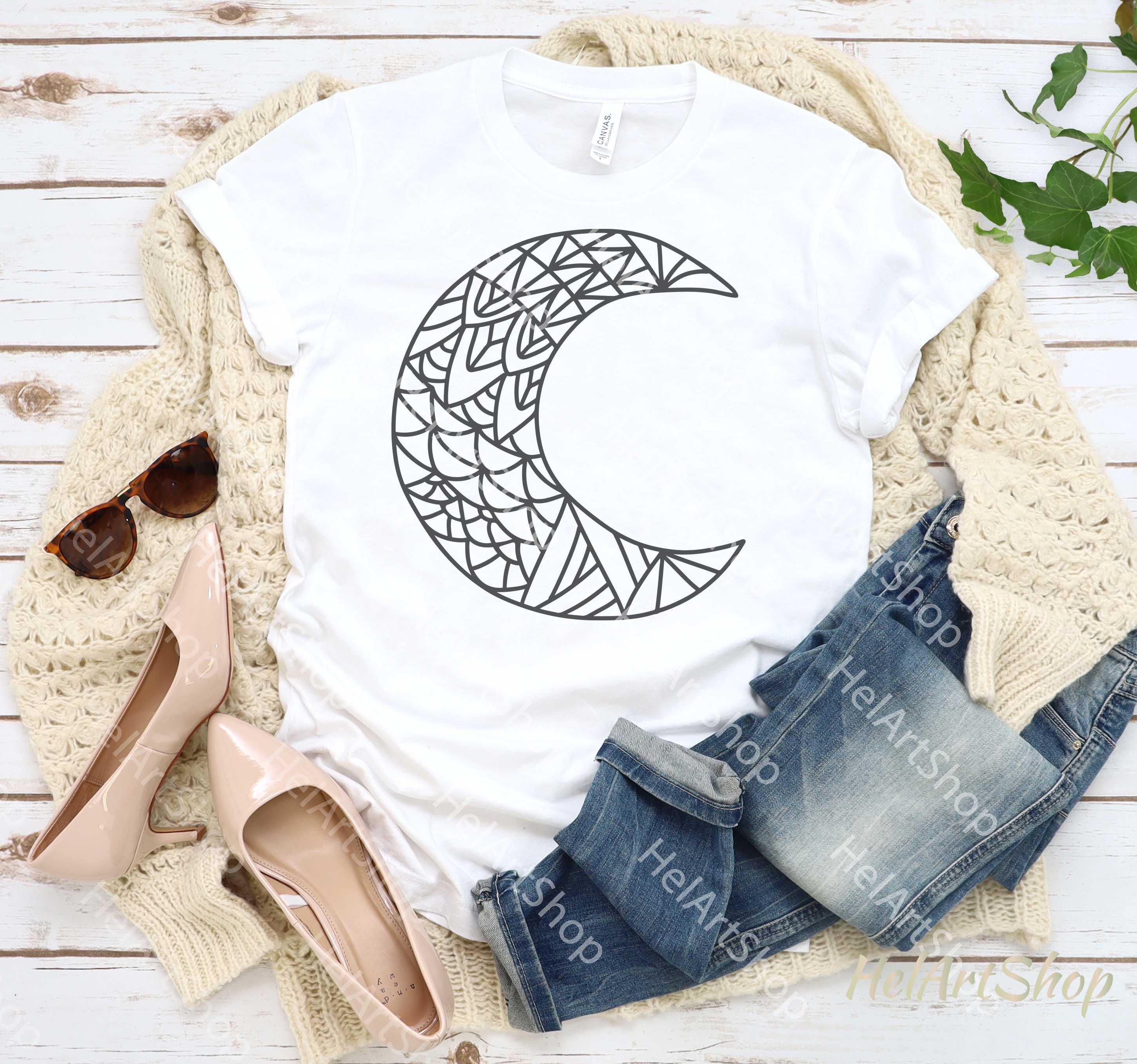 Download Mandala Moon Svg Moon Svg Cut File Half Moon Cutting File Vector Silhouette Cameo Cricut