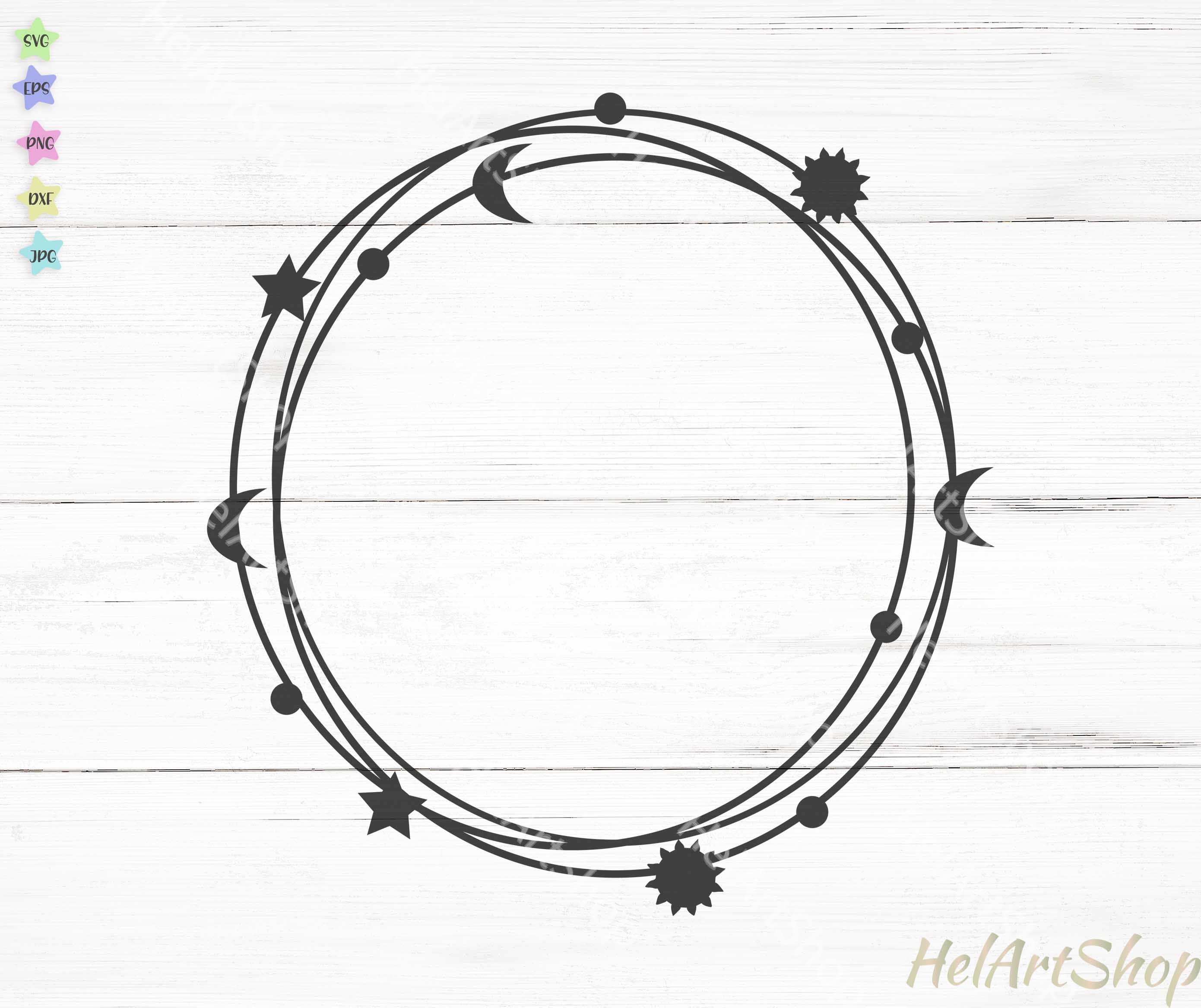 Download Moon Frame Svg Scribble Border Svg Monogram Frame Svg Etsy
