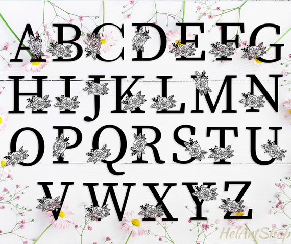 Download Floral Alphabet Svg Botanical Alphabet Svg Wedding Font Svg Etsy