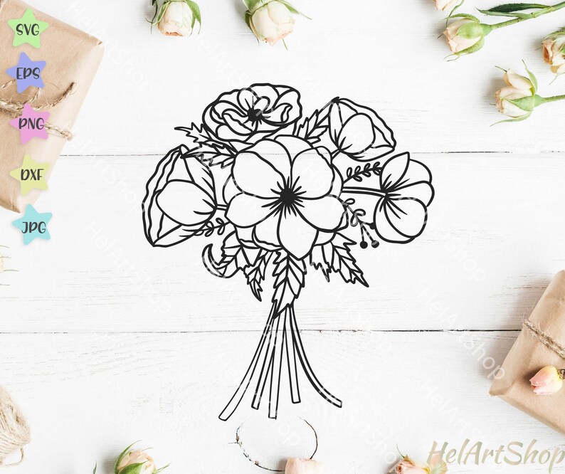 Download Flower Arrangement Svg Floral Bunch Svg Wedding Flowers Svgcricutcut Filesilhouette Anemones Bouquet Svg Scrapbooking Papercraft Fontane Physio De