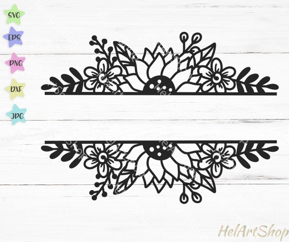 Download Sunflower Border Svg Split Monogram Svg Floral Border Svg | Etsy Sunflower Border Svg Split Monogram Svg Floral Border Svg | Etsy