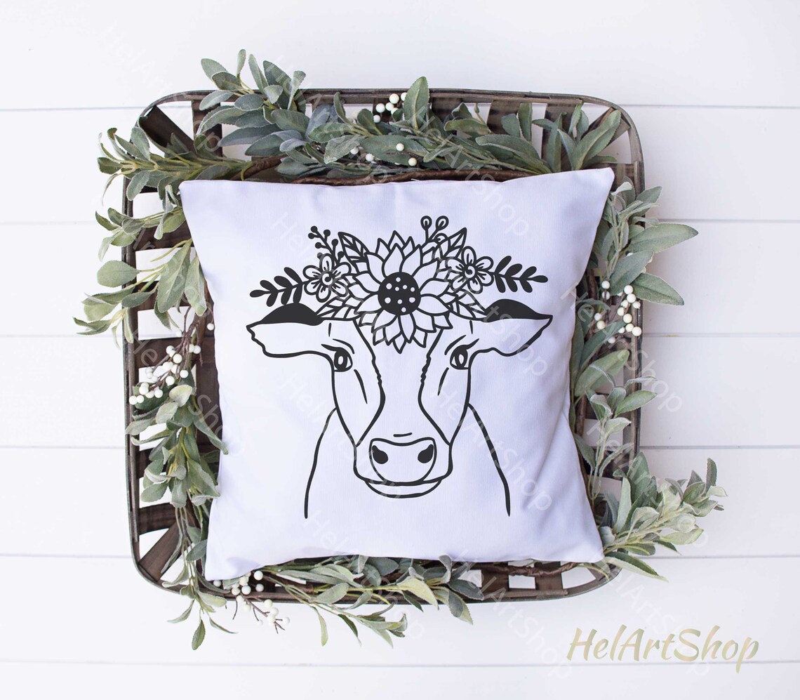 Free Free 159 Cow With Flower Crown Svg Free SVG PNG EPS DXF File