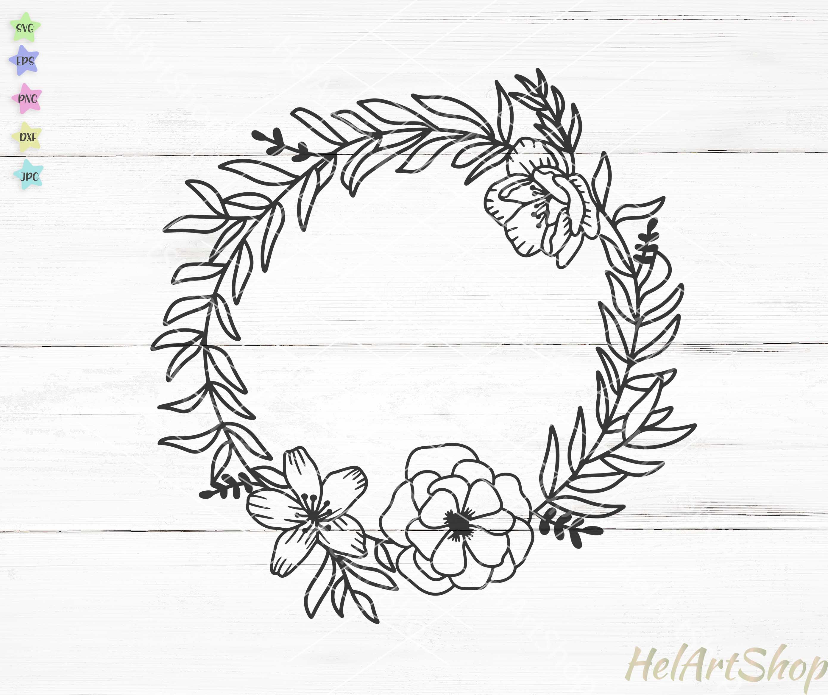 Free Free 246 Flower Wreath Svg SVG PNG EPS DXF File