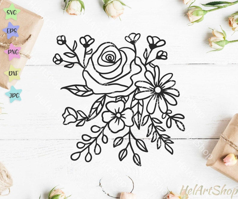 Download Floral bouquet svg flower arrangement svg Floral bunch svg ...