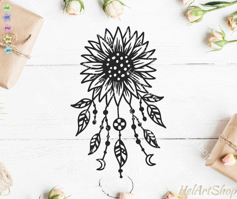 Download Sunflower dream catcher svg Sunflower cut file / cricut | Etsy