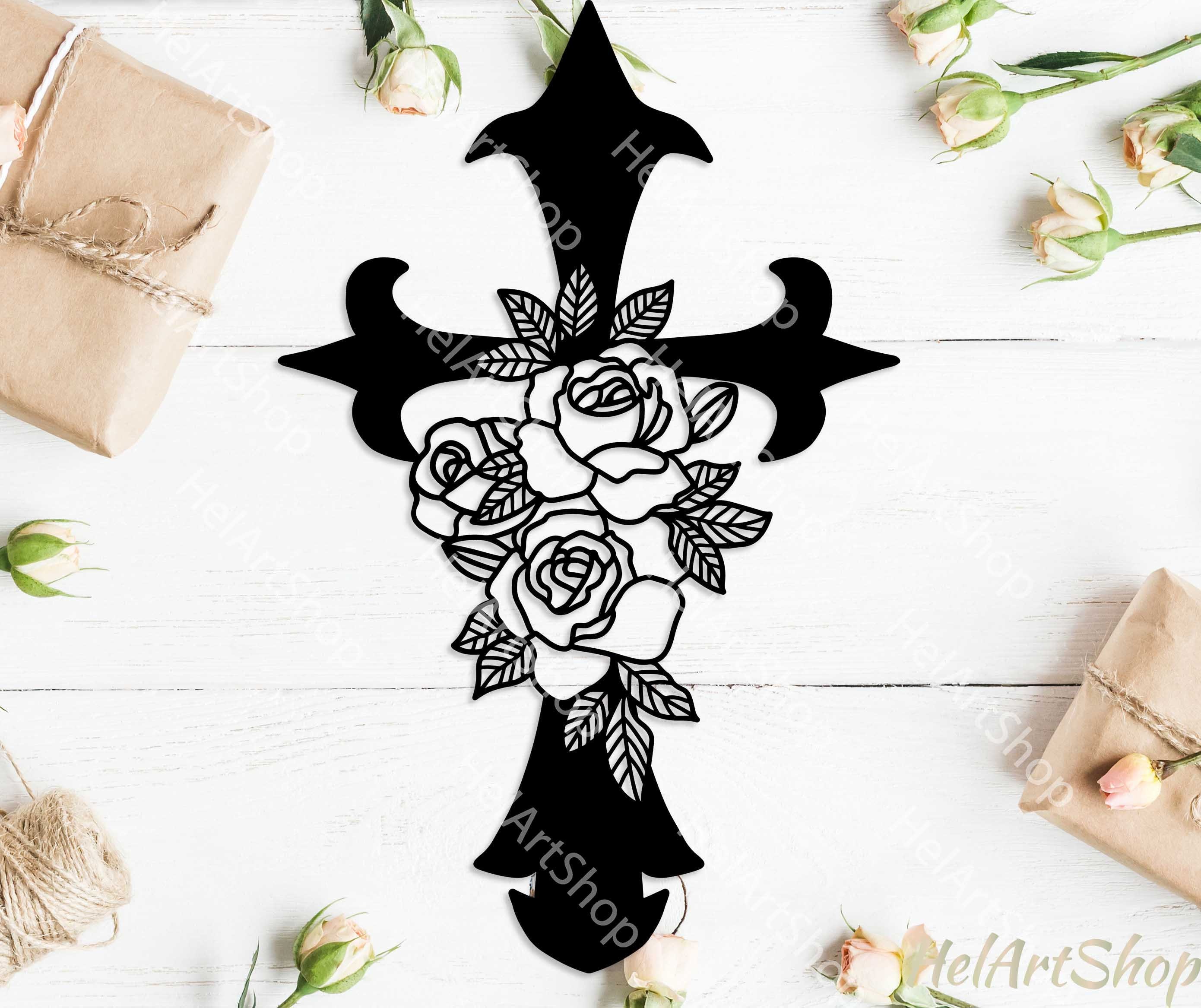 Floral cross svg Cross with flowers svg Christian Religious | Etsy