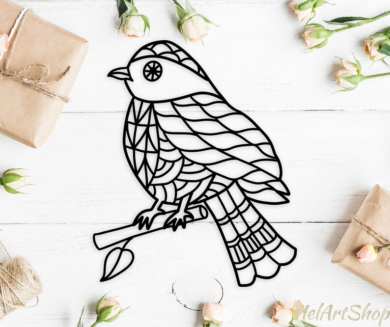 Download Mandala bird svg Sparrow svg silhouette cameo cricut vector | Etsy