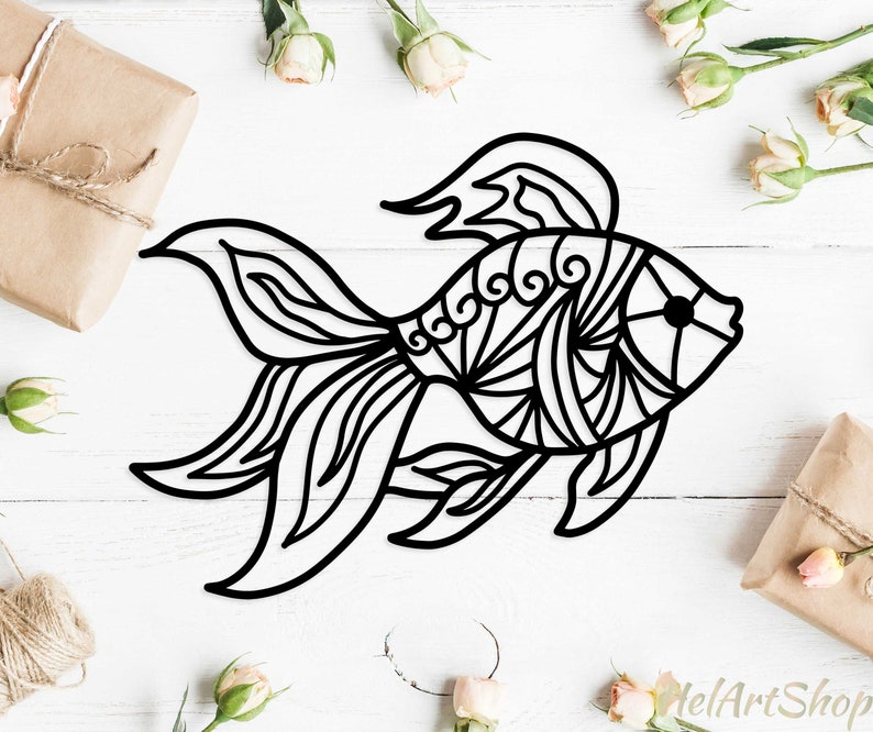 Download Goldfish svg Mandala fish svg cutting file | Etsy