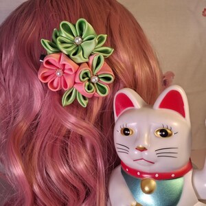 Pink Green Flower Hair Clip - Etsy - Page 2 display picture 3