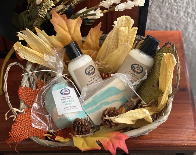 Goat Milk Gift Basket, Gift Baskets, Goat Milk Lotion Basket, Goat Milk Soap Basket, Fall Gift