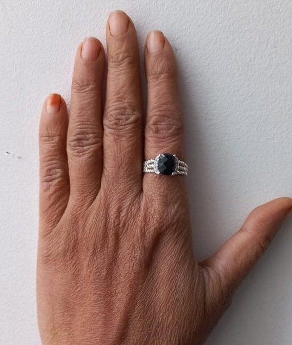 Wheaton ring with black 2024 onyx and diamonds