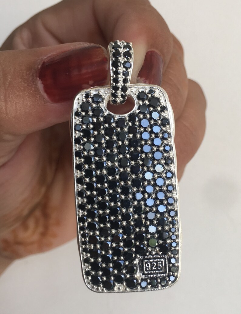 925 Sterling Silver Men's Dog Tag Pendant Necklace With Etsy