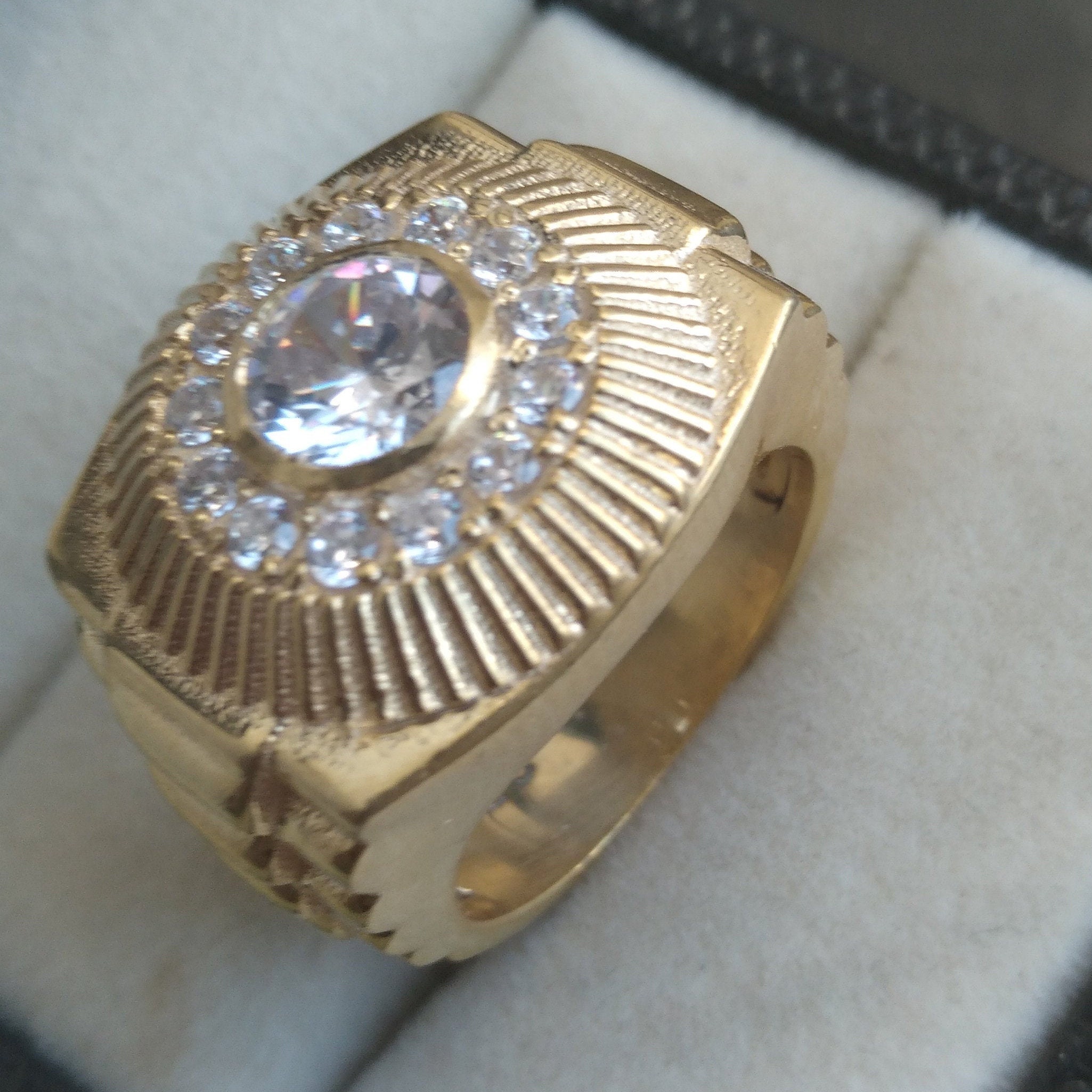 Buy Stunning Sparkling White Round CZ In 925 Silver Men's Rolex Design  Amazing Ring SJ10057 Free Shipping- Shopneez Jewelry