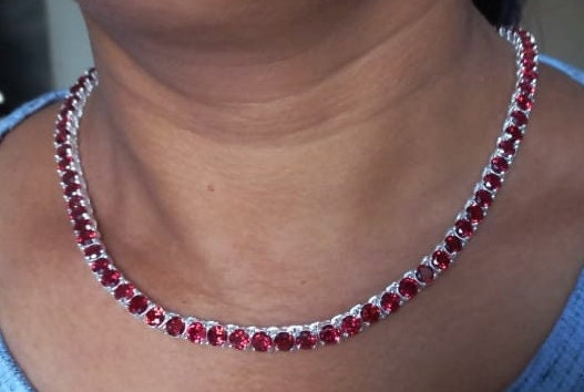 Garnet tennis best sale necklace