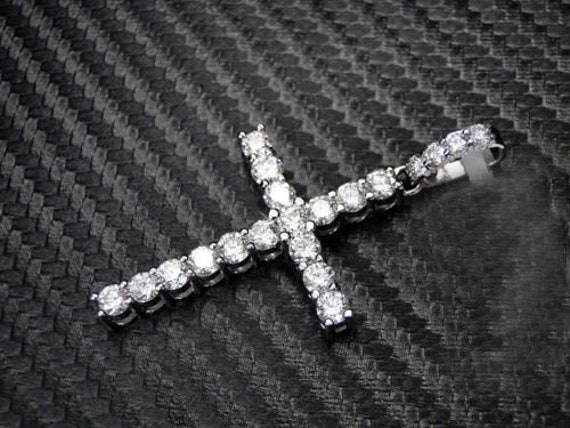 Real Diamond Cross Pendant for Women 1.2 Carat Diamond Cross Pendant in Solid 14K Gold Large Cross Pendant Religious Gifts for Women Etsy Canada