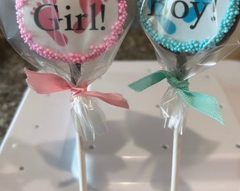 Baby Shower Chocolate Dipped Oreo pops! Gender reveal/ Baby Shower