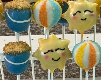 Beach theme Cakepops/ One Around the Sun