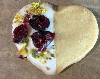 Pistachio-Cranberry Shortbread Cookies