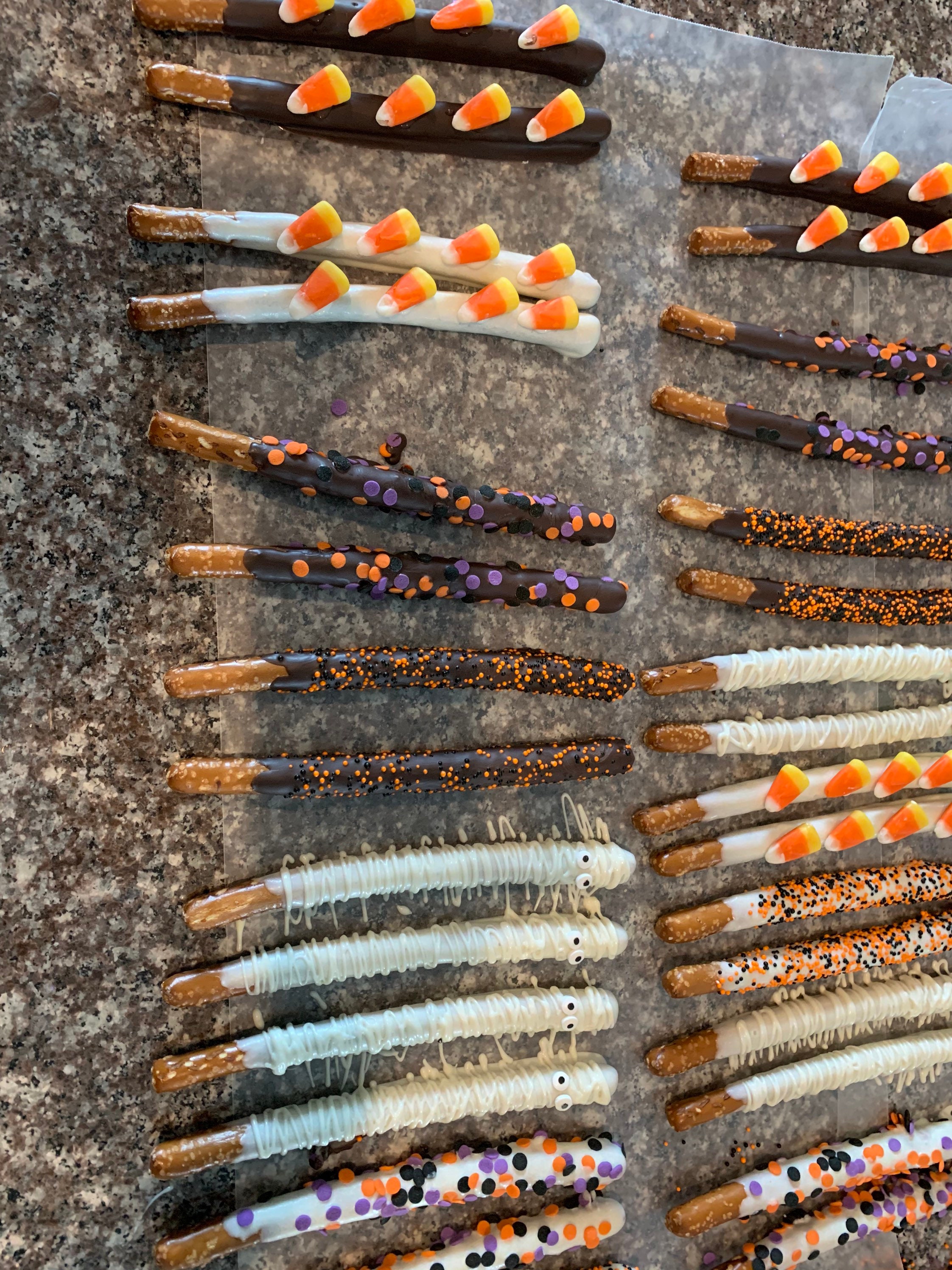 Halloween chocolate dipped pretzel rods Etsy