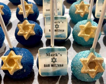 Bar Mitzvah Cakepops! PERSONALIZED!