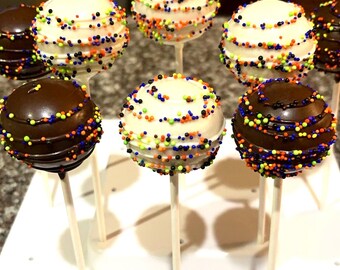 Halloween Sprinkle Cakepops: Party Favors, Individually Wrapped (Dozen)