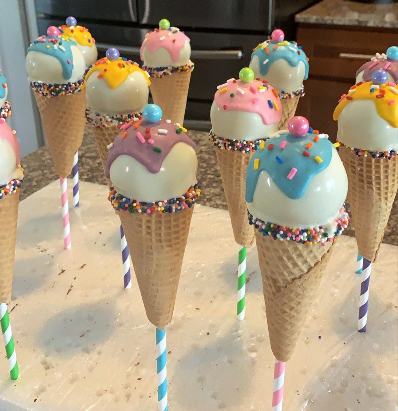 Pastel Candy Filled Ice Cream Cone Cakepops | Etsy