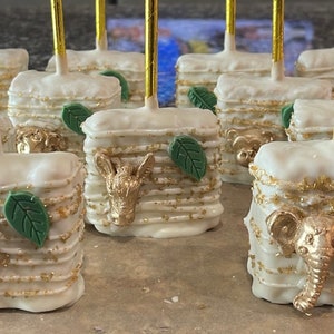 Safari Rice Krispy Pops perfect for Safari baby showers & birthdays