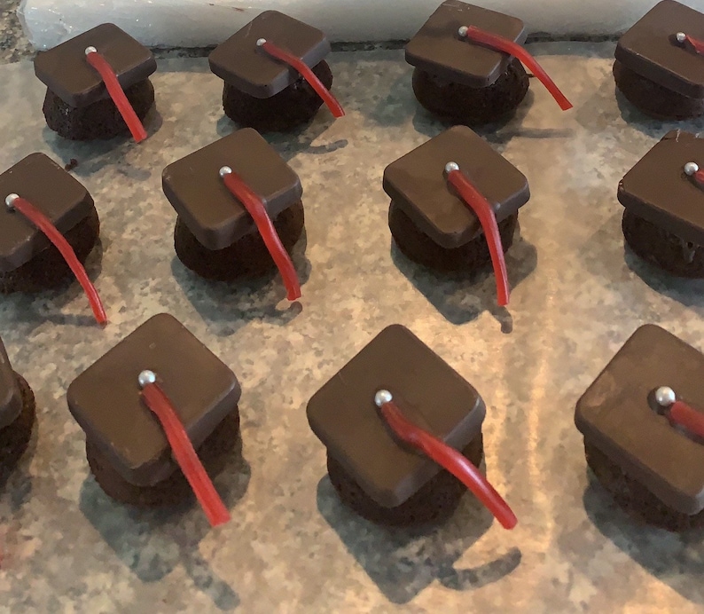 Graduation Cap Brownie Bites Etsy