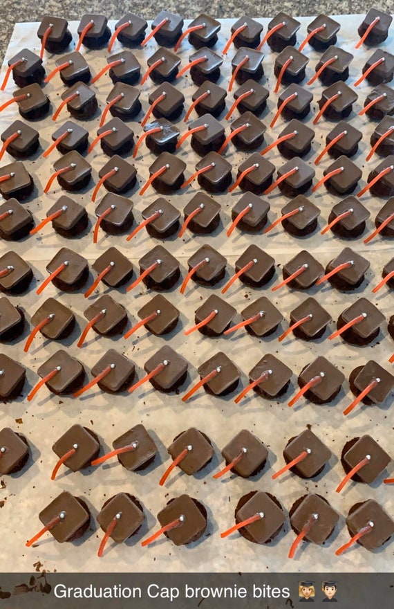 Graduation Cap Brownie Bites Etsy
