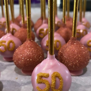 Milestone Birthday Cakepops Also perfect for wedding table favors & Gender reveal/ baby shower