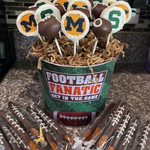 Personalized edible image Cakepops Great for Football parties College logos, business logos, birthday