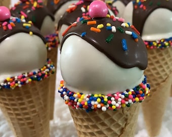 Candy filled Ice Cream Cone Cakepops