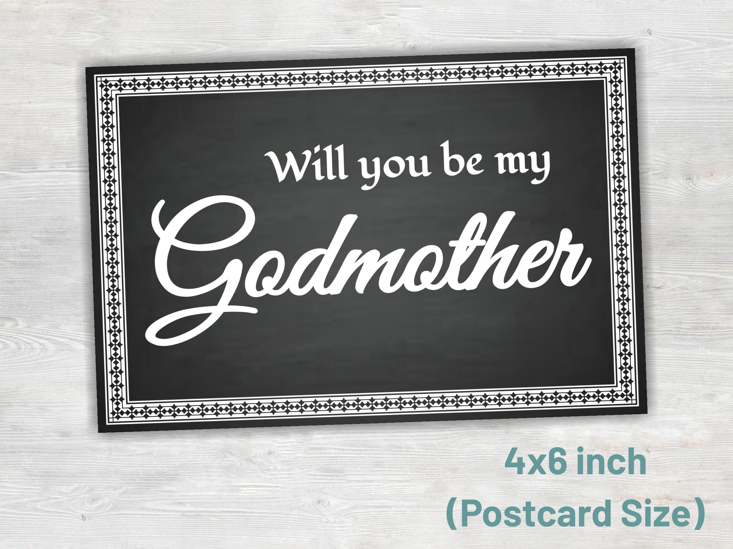 Will You Be My Godmother Card Printable Card Chalkboard Etsy