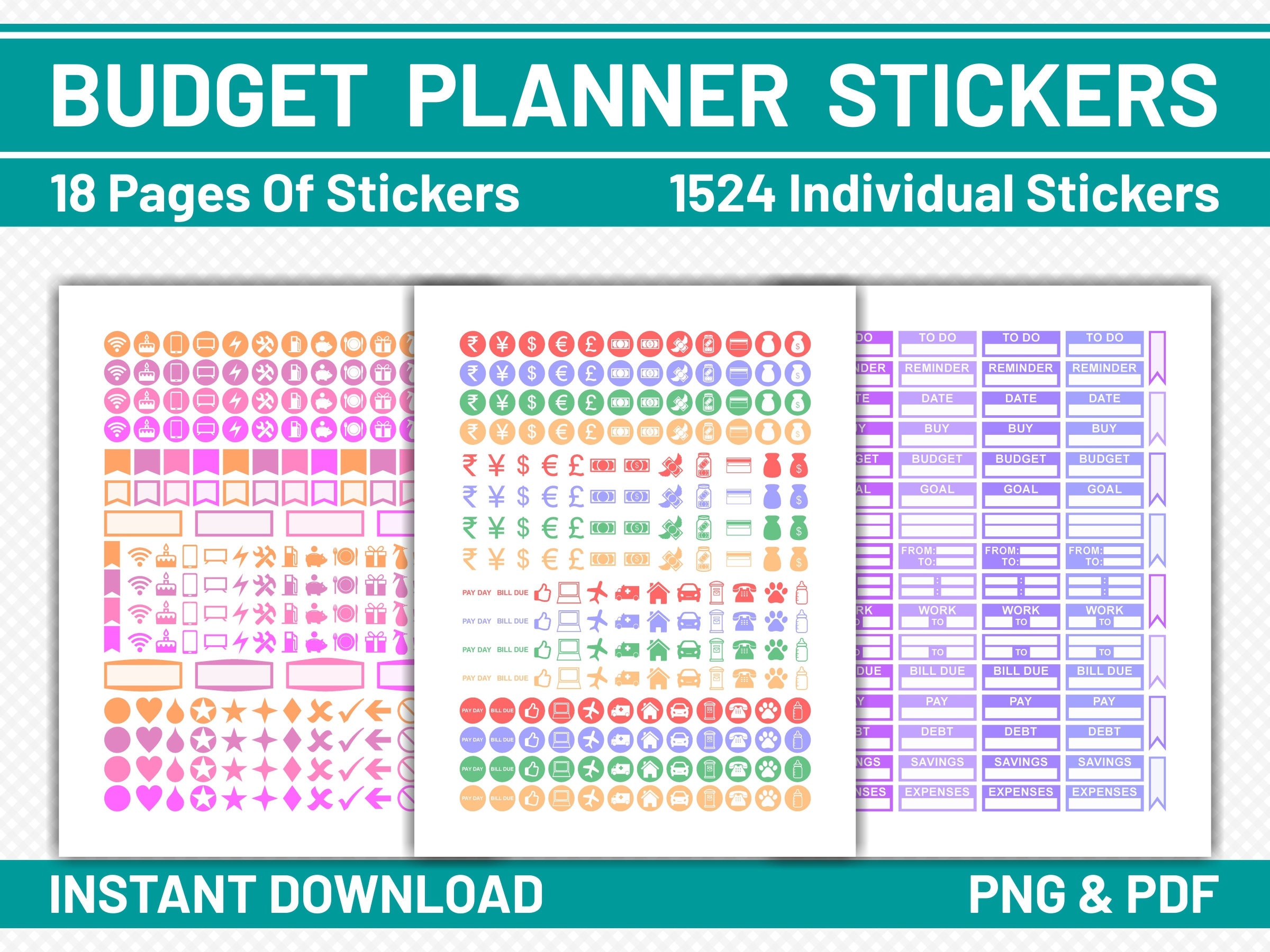 horizontal budget planner stickers horizontal budget planner stickers
