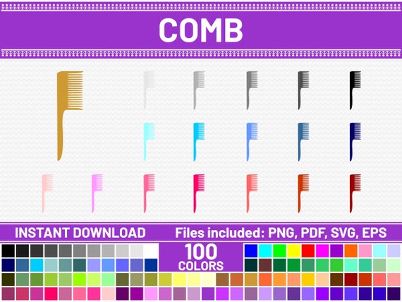 100 Comb Svg File Commercial Use Svg Salon Svg Bundle Comb Etsy