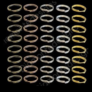 100 piezas de anillos partidos de colores mezclados de 6 mm, 8 mm y 10 mm, plata, oro, bronce, rojo y cobre, Reino Unido