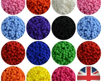 150 Tinsel Pompoms Mixed POM POMS For Arts And Crafts 20mm Festive Xmas Colours