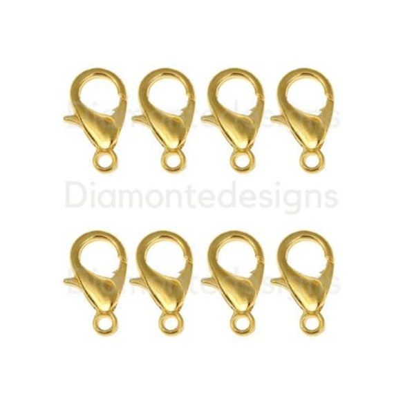 10mm Silver Or Gold Plated Lobster Clasps - Jewelry Findings For Necklaces & Bracelets