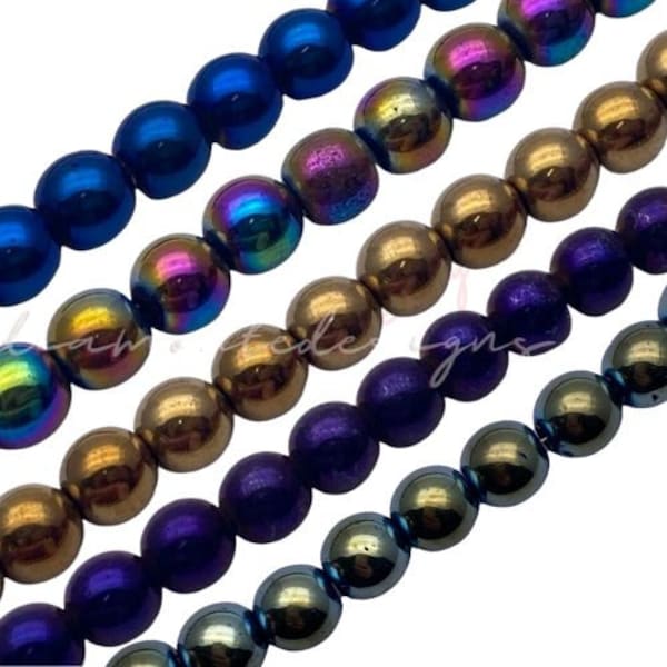 50 pcs - Hématite arc-en-ciel de 8 mm - Bijoux Shamballa France