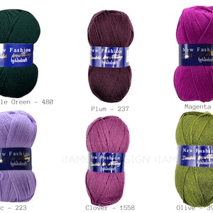 5 X 100g Woolcraft Dk Double Knitting Wool , Yarn (5 X 100g Imperial