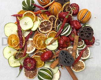 Dried Xmas / Halloween fruit Mix - Home Decoration / Festive Holidays / Christmas Orange Slices , Pumpkins , Pine Cones , Whole Orange XMAS