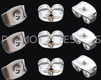 6mm Silver Plated Butterfly Earring Backs Jewellery Findings Stud Back Studs Kids Adults UK