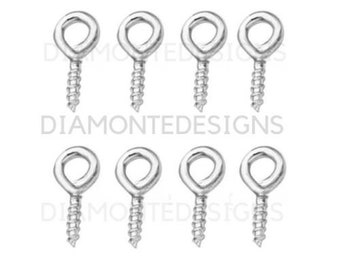 Silver Plated 8mm x 4mm Screw Eye Bails Jewellery Craft Findings UK