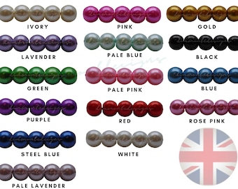 Pearlized 6mm x 100 or 8mm x 50 Round 4mm x 200 Lilac Glass Pearl Beads