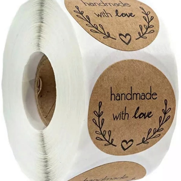 Handmade With Love Stickers Professional Labels Hand Made For Your Order Envelope Seal Business Seals UK - E241