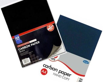 Kohlekopierpapier BLAU oder SCHWARZ A4 (10 Blatt) Handkopier-Duplikat-Kopierpapier UK